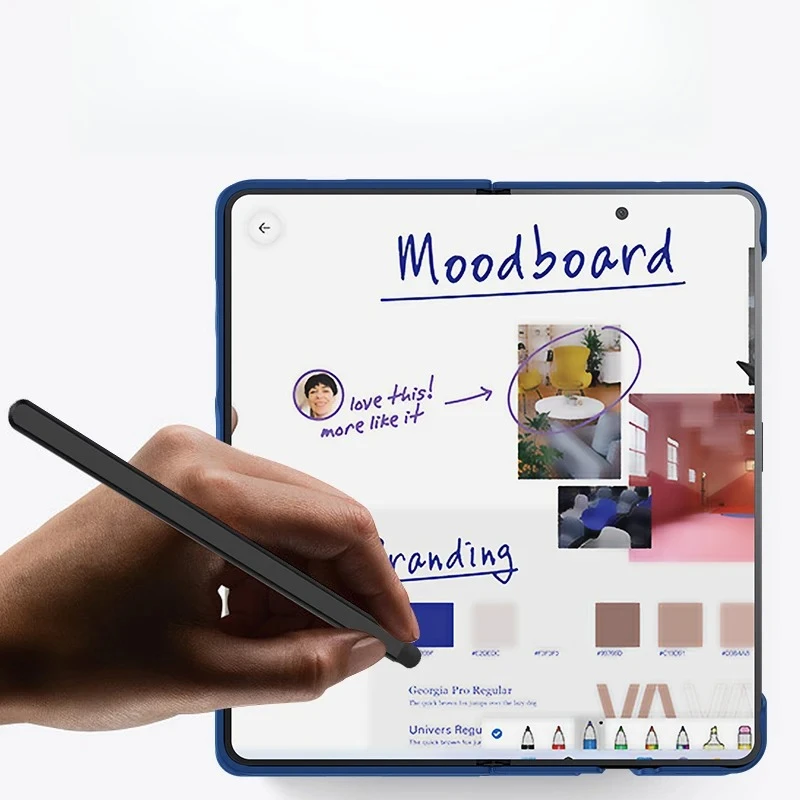 حافظة متعددة الألوان رفيعة للغاية غير لامعة لهاتف سامسونج جالاكسي Z Fold 7 6 5 4 فتحة قلم مع قلم لمس غطاء صلب مقاوم للصدمات