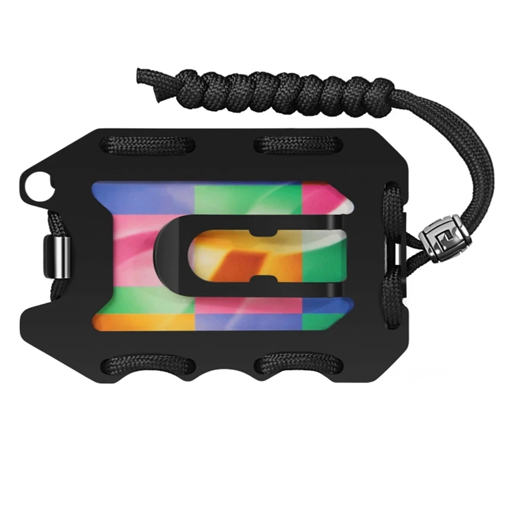 TEXU Metal Wallet For Men Multi-Functional Tactical Design Securely Holds Credit Cards Plus Spring