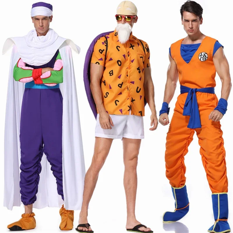 Anime Son Goku Little Cosplay Costume Master Roshi Adult Man Full Set Summer Spring Halloween Outfit Role Play Dress Up