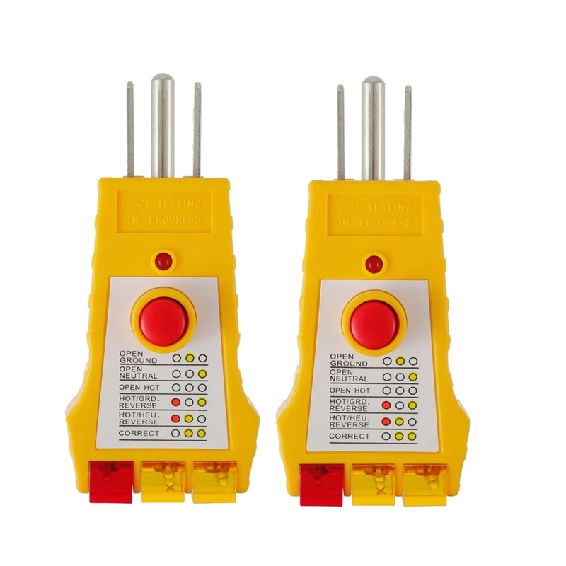 

A73P-Outlet Circuit Testers For Grounding Products,Outlet Tester With GFCI, Electrical Receptacle Tester 2 Pack US Plug