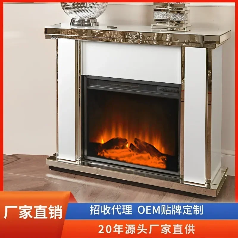 

Cross border American indoor home fireplace hotel living room mirror French intelligent electric fireplace decoration cabinet