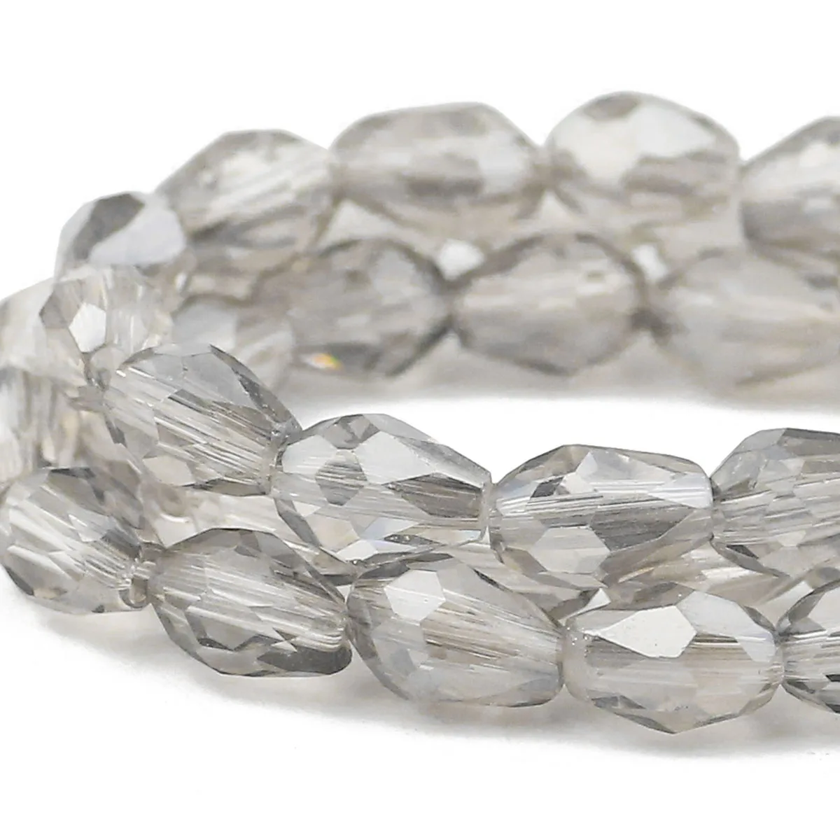 5/6mm Grau AB Farbe Gerade Loch Wasser Tropfen Form Österreichischen Kristall Lose Spacer Perlen Für Schmuck Machen DIY Charme Halsketten