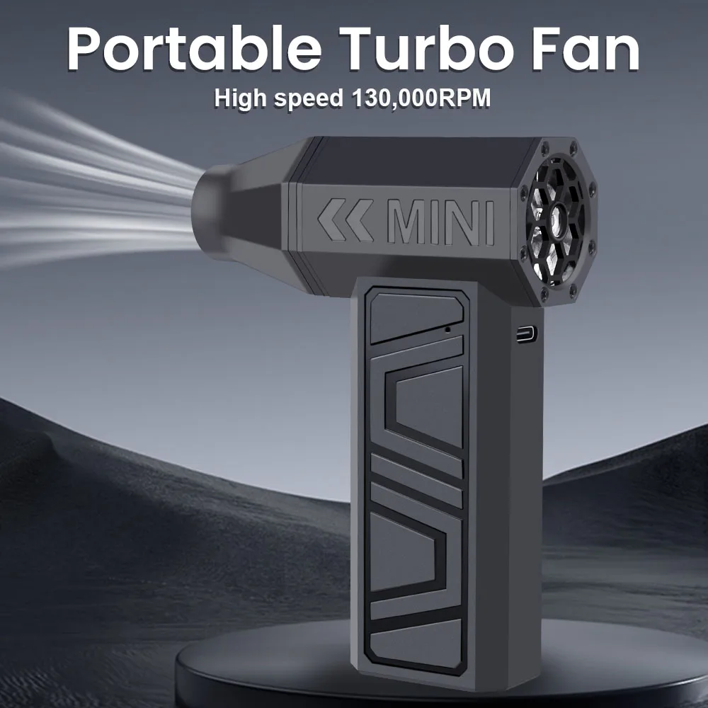 

Turbo Jet Fan 130000RPM Car Blowing Snow Cleaning Blower Tool Type-C Charging 4 Gears adjustable Electric Air Duster Portable
