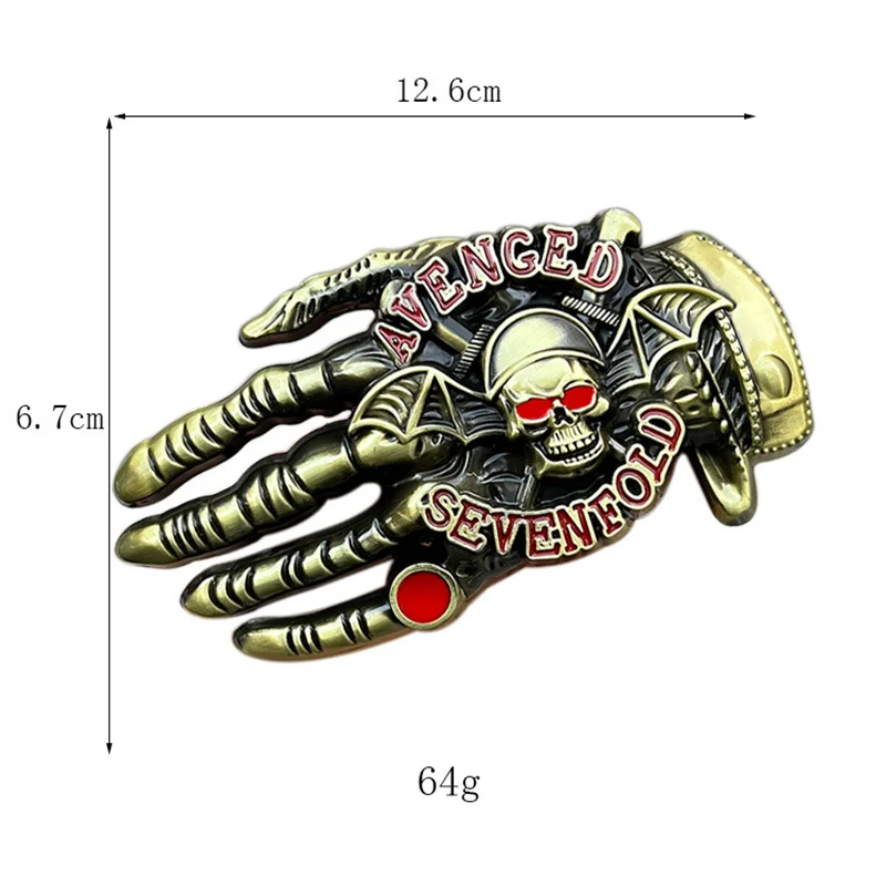 Skull claw punk belt buckle