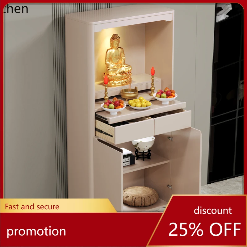 

HT Shentai God of Wealth incense table small vertical cabinet modern simple Guanyin Bodhisattva shrine