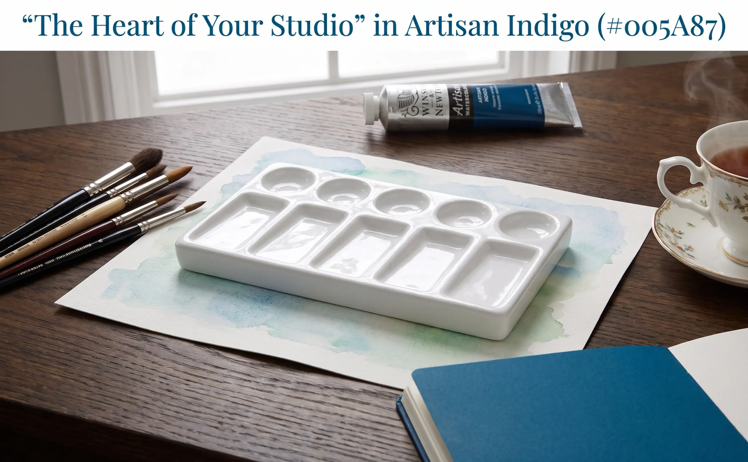 10-Well Rectangular Plastic Watercolor Palette Pure White Smooth Surface Super Easy Clean Imitation Porcelain for Acrylic