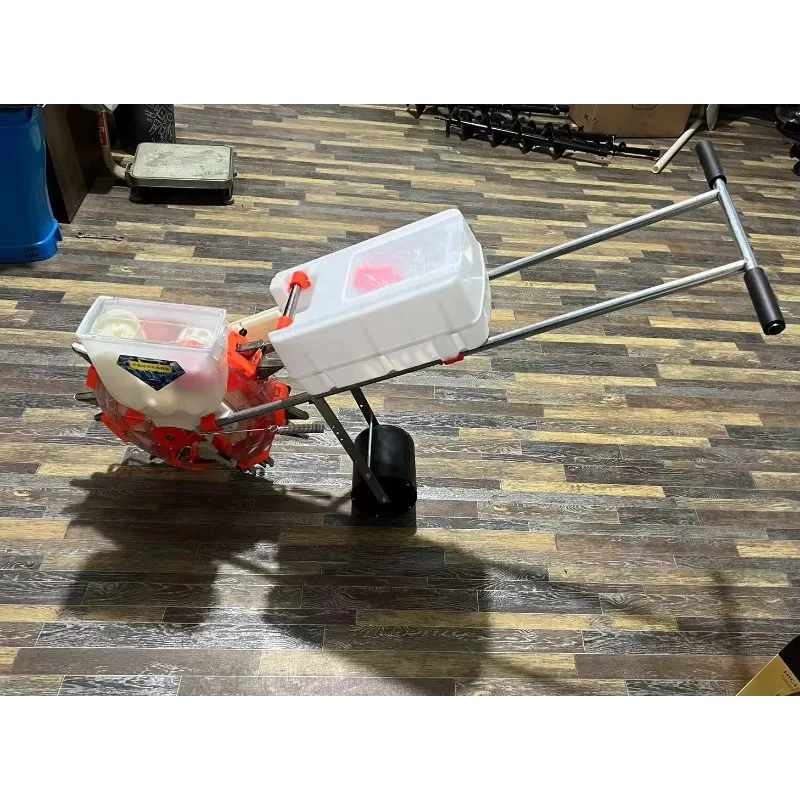 Double disc 5-nozzle Seeding+fertilization Manual Hand Maize Corn Peanut Soybean Seed Seeder Planter and Machine