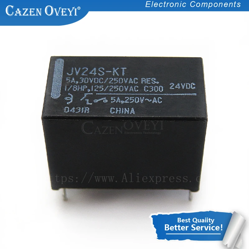 1pcs/lot JV12S-KT JV24S-KT JV12-KT JV24-KT 4Pin 5A30VDC/250VAC 12VDC Power Relay In Stock