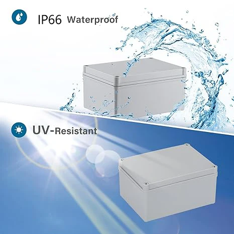 IP66 waterproof cable junction box with outdoor ABS plastic casing and electronic power box