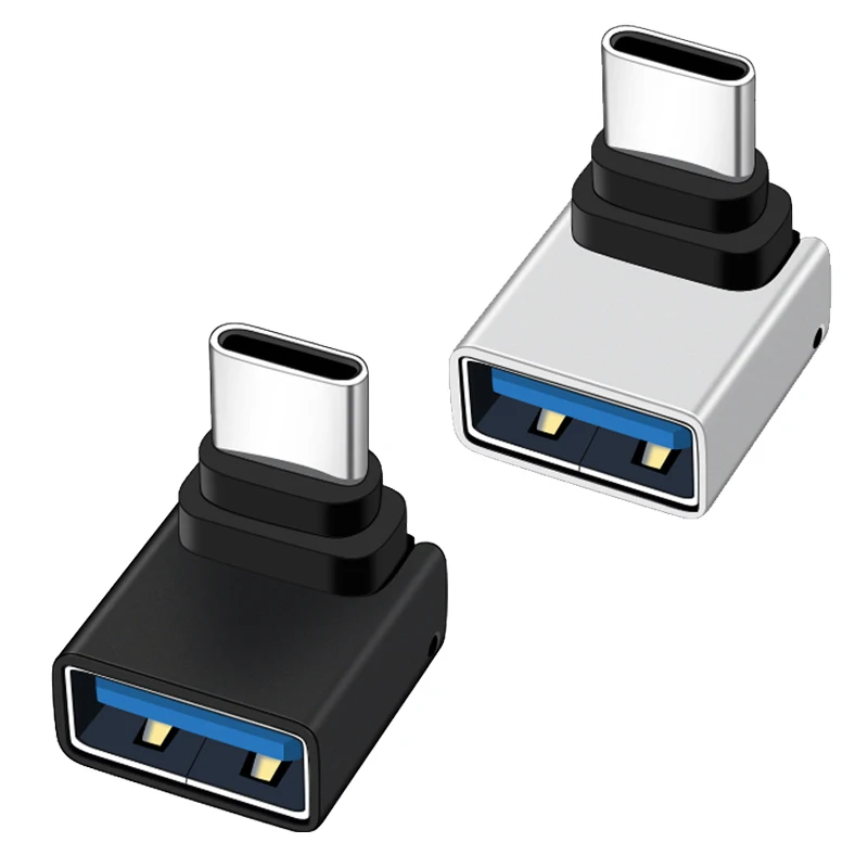 1PCS 90 Degree Right Angled USB 3.0 Female To Type C Male Adapter OTG Connector USB C Extension Converter for Laptop phone