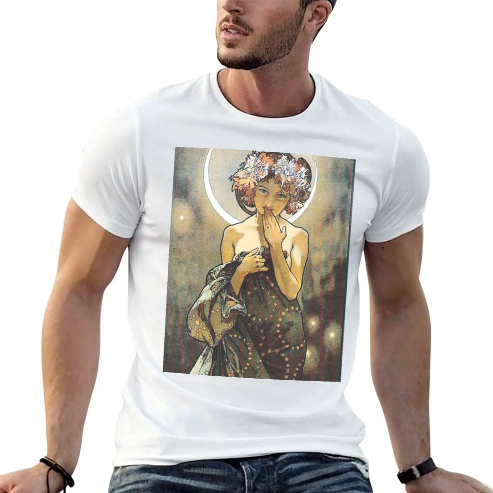 HD. The Moon and the Stars, (number 1 from serie of 4) by Alphonse Mucha (1902) HIGH DEFINITION T-Shirt