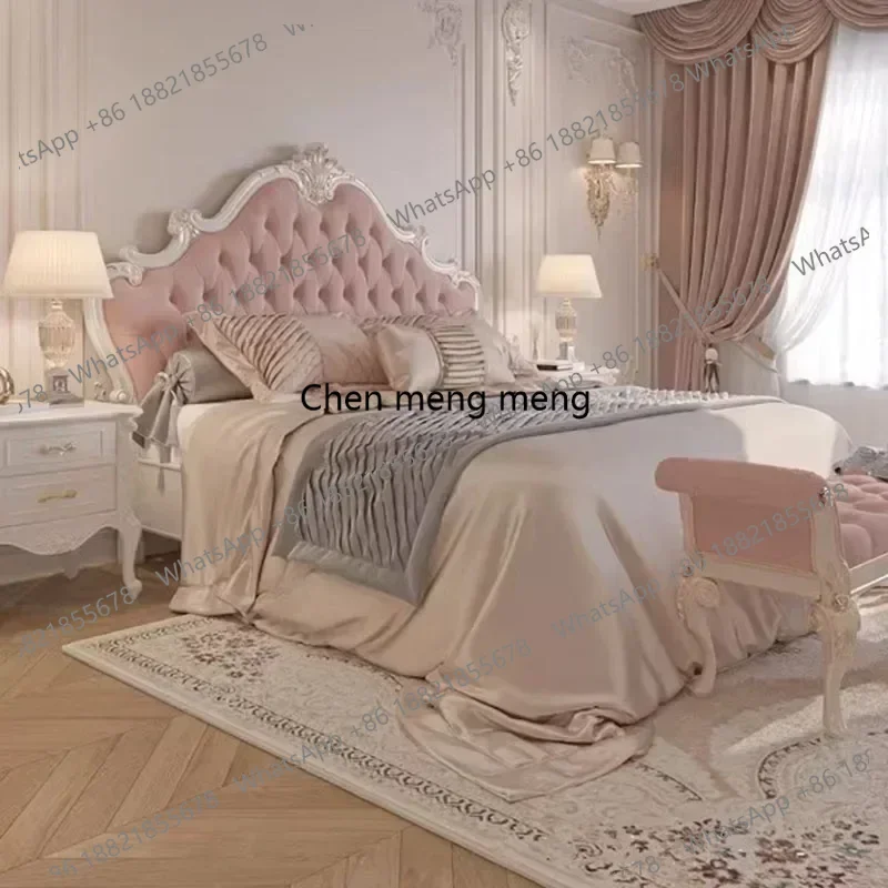 

Girl Wood Luxury Bed Nordic Queen Cute Modern Twin King Bed Bedroom Princess Leather Camas De Matrimonio Dormitorio Furniture