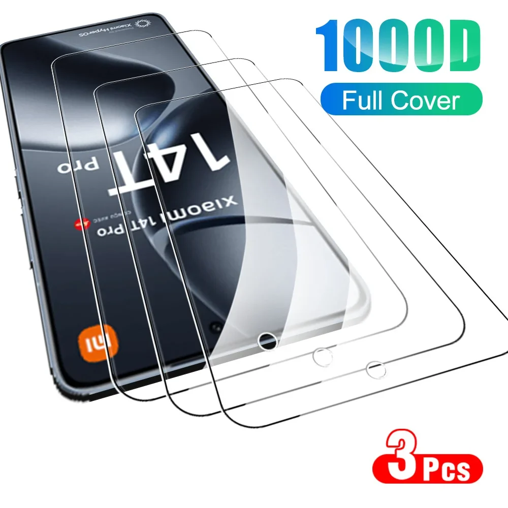 1–3 Stück HD 9H Schutzglasabdeckung für XIAOMI MI 14 13 12 11 T Pro Lite gehärtetes Glas Displayschutzfolie Anti-Kratz MI 14