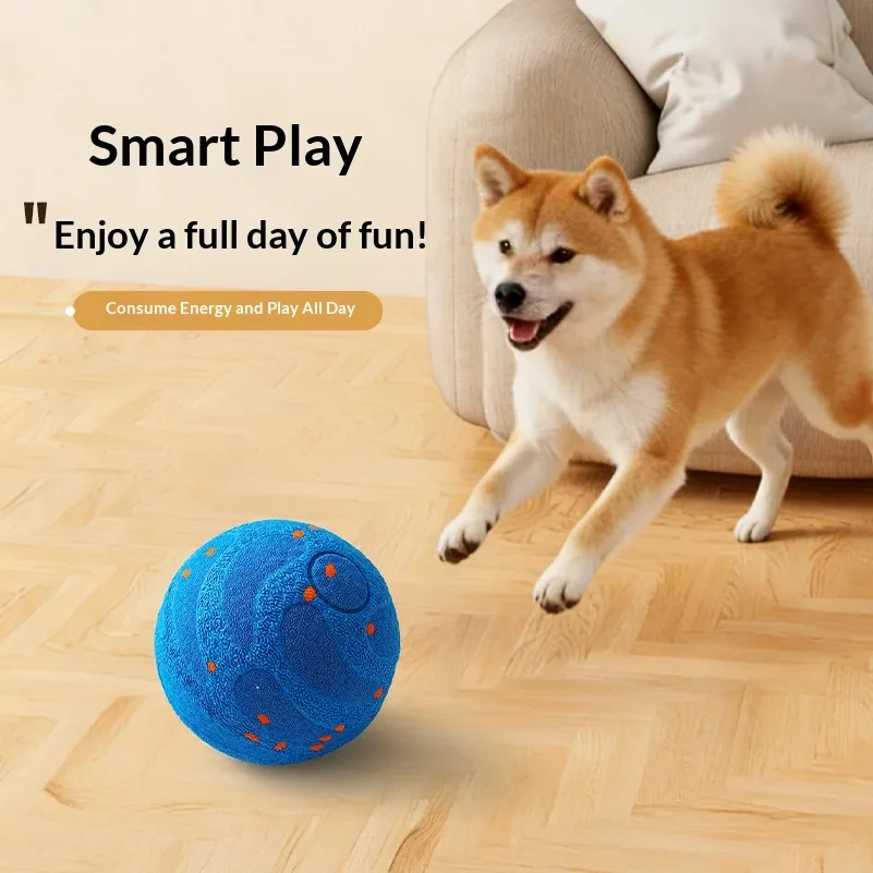 Smart Interactive Dog Toy-Indestructible E-TPU Toy Ball for Aggressive Chewers- Automatic Moving-Rechargeable Ball