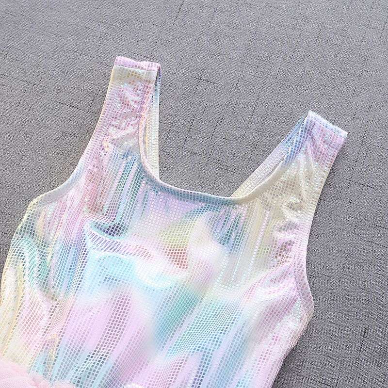 Badpak uit één stuk voor meisjes, zoet fantasiekleurig garenrokbadpak, klein en middelgroot badpak uit één stuk