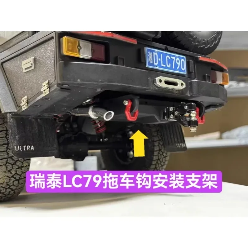Rear Tow Hitch Assembly, Trailer Hitch Mounting Bracket & Rear Crossmember Extension Kit for RGT EX86160 1:10 LC79 RC Crawler