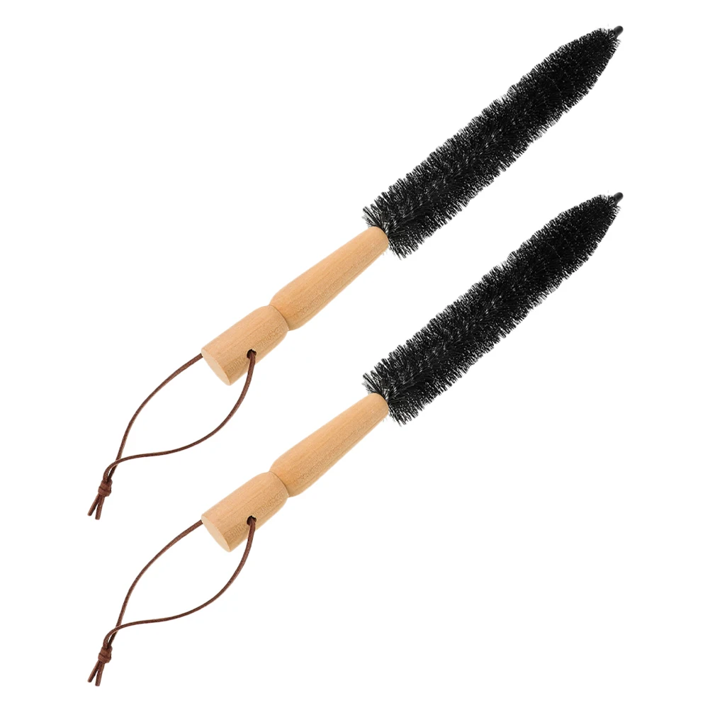 

2pcs Chimney Cleaning Brush Fireplace Pipe Duct Tools Black Nylon Bristles Ergonomic Handle Versatile Use