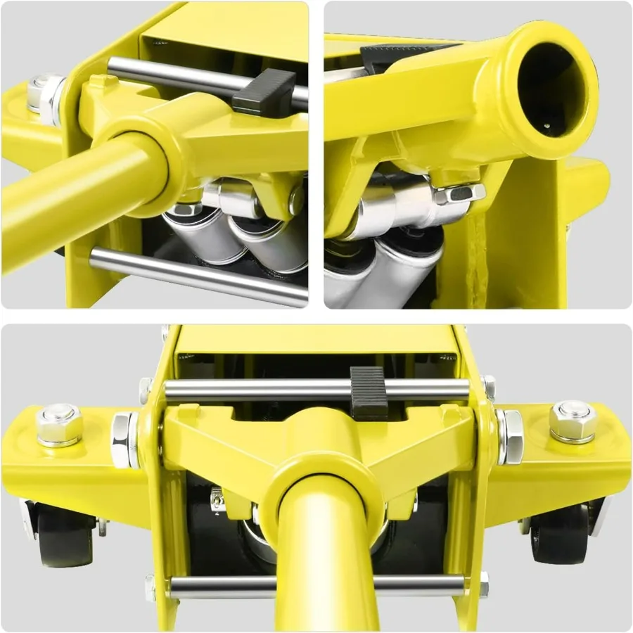 خدمة عربة هيدروليكية منخفضة المستوى/مقبس أرضي، سعة 3 طن (6000 رطل)، نطاق الرفع 3 بوصة - 20 بوصة، أصفر، PM-TOL-FJ30-YL #6