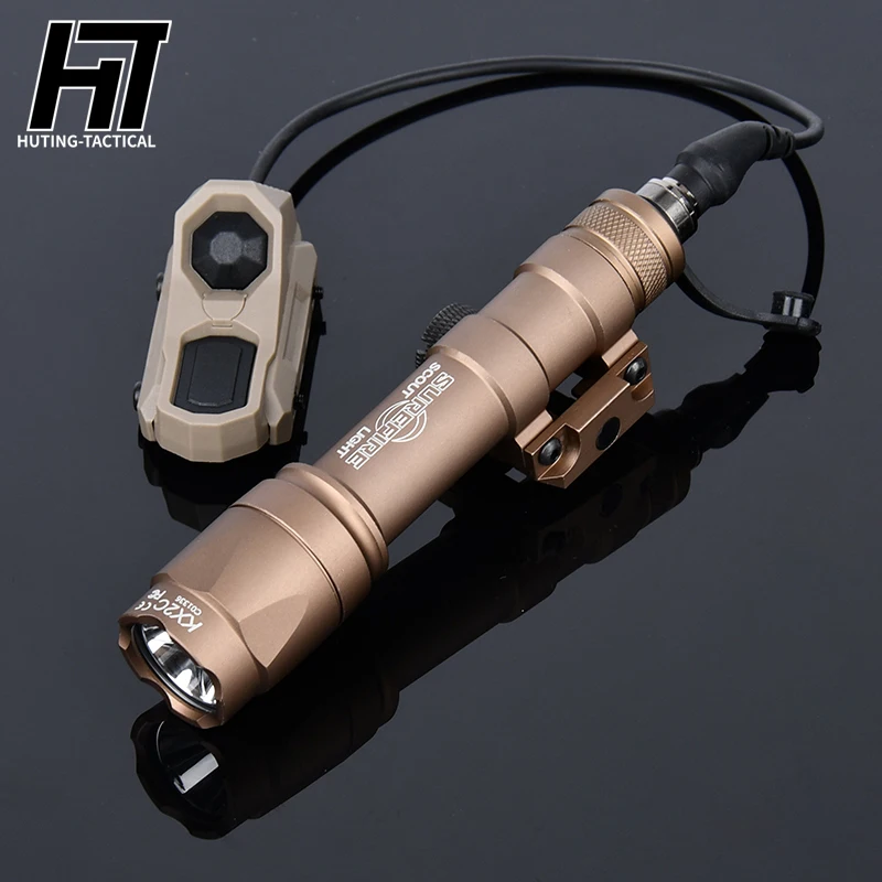 Wadsn Tactical M600C Metal Flashlight M300 Hunting Scout Light UNAXON Dual Function Pressure Switch Fit 20mm Rail Mlok Keymod