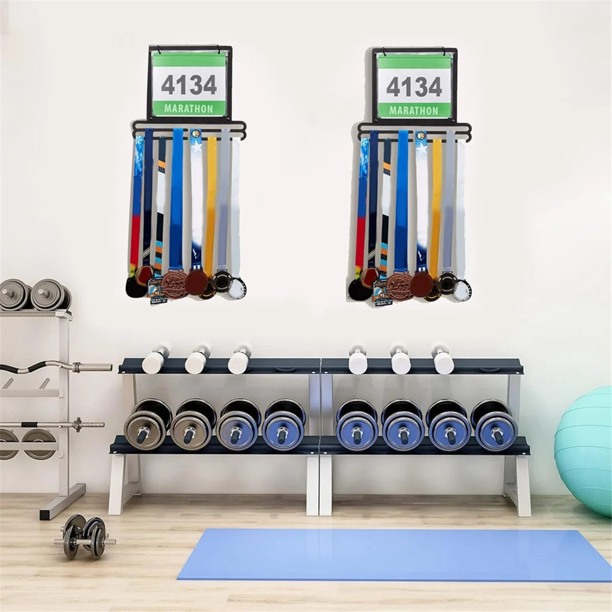 Medal Display Wall Mounted Medal Hanger Running Bib and Medal Holder Hanging Medal Rack Square Shape Medal Holders