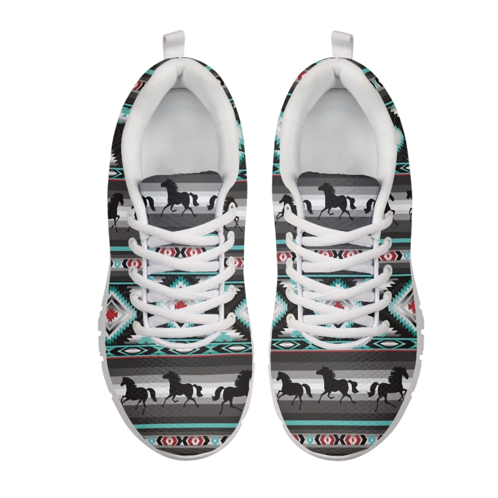 Coloranimal Horse Floral Walking Shoes Sports Tennis Shoes for Men Soft Hunting Sneakers
