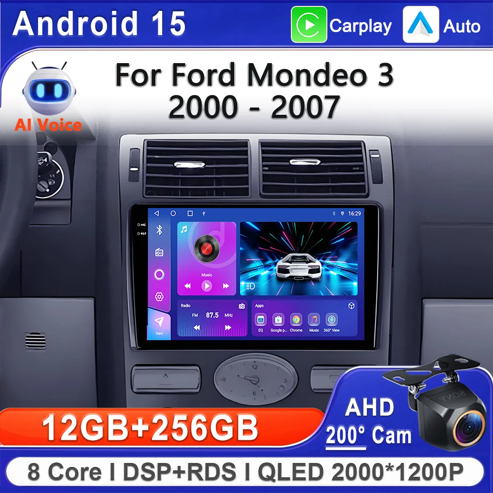 

Android 15 2K Incell Screen Multimedia Stereo For Ford Mondeo 3 2000 - 2007 Multimedia Player Stereo Head Unit GPS Navigation BT