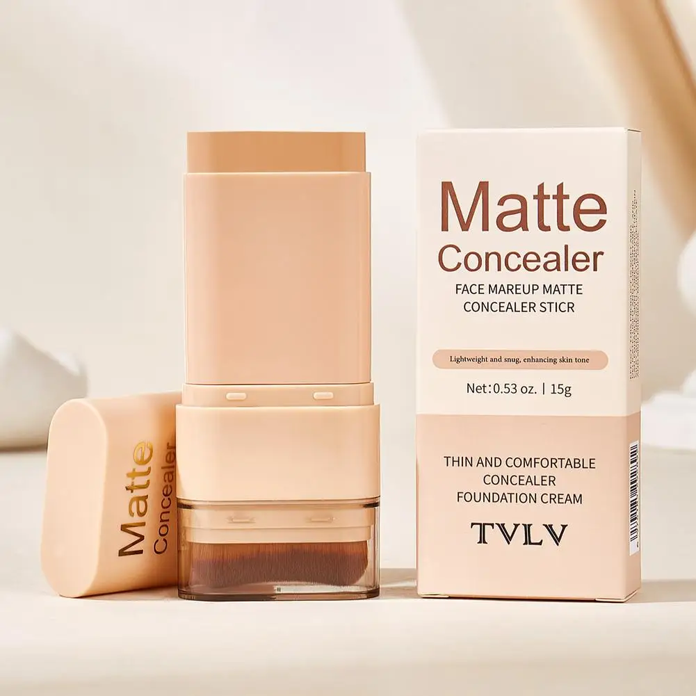 1 pçs luz úmida borracha fundação vara com escova corretivo de longa duração creme maquiagem para rosto beleza cosméticos