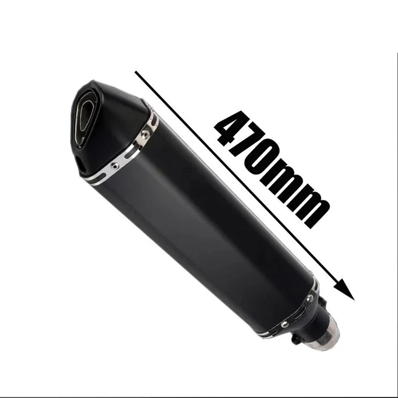 470mm Black Motorcycle Exhaust Pipe Turbo Tube Muffler Silencer DB Killer for Yamaha Suzuki Ducati Kawasaki Honda Kymco