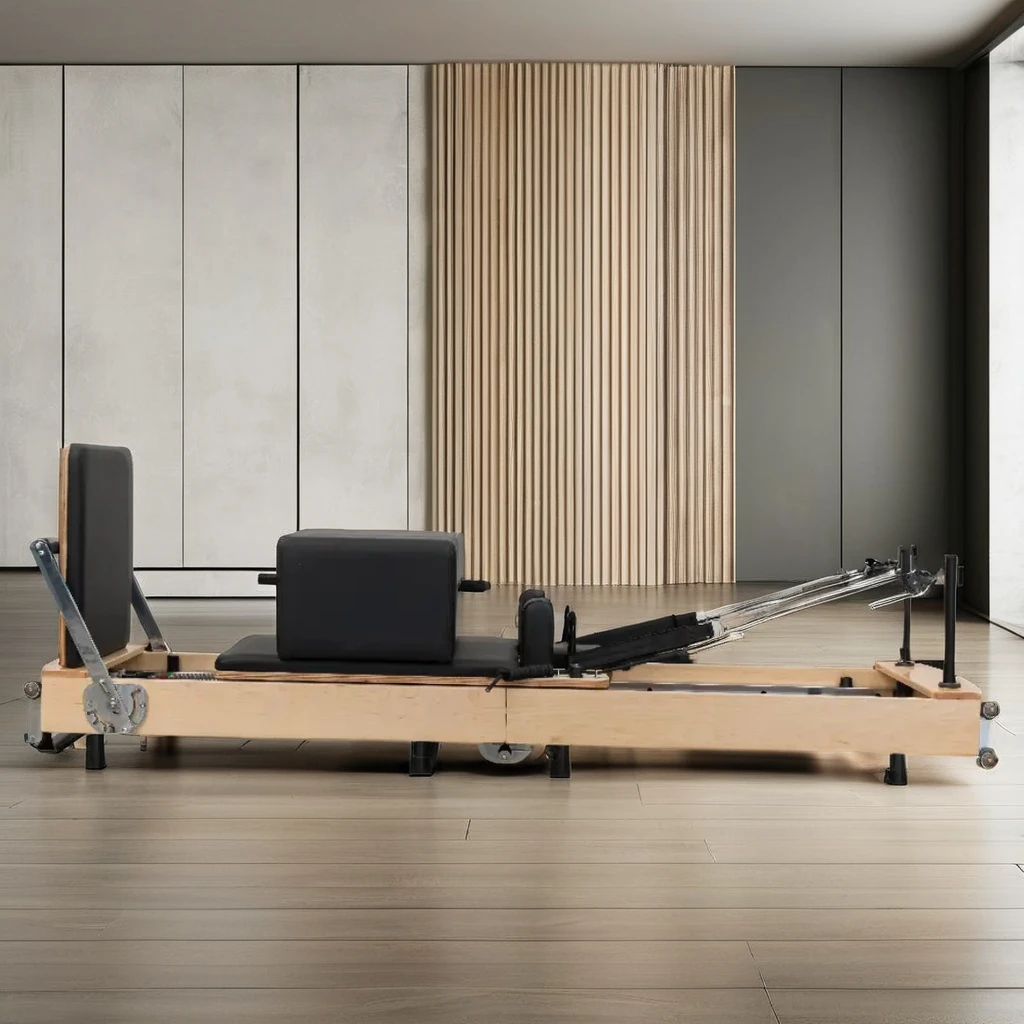 

Foldable Oak Reformer Pilates Reformer Portable Adjustable Yoga Training Equipment for Body Exercise