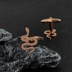Metal Snake Cufflinks Men Business Shirt Buttons Polished Design Cuff Links Fashion Jewelry Accessories Men's Birthday Gifts