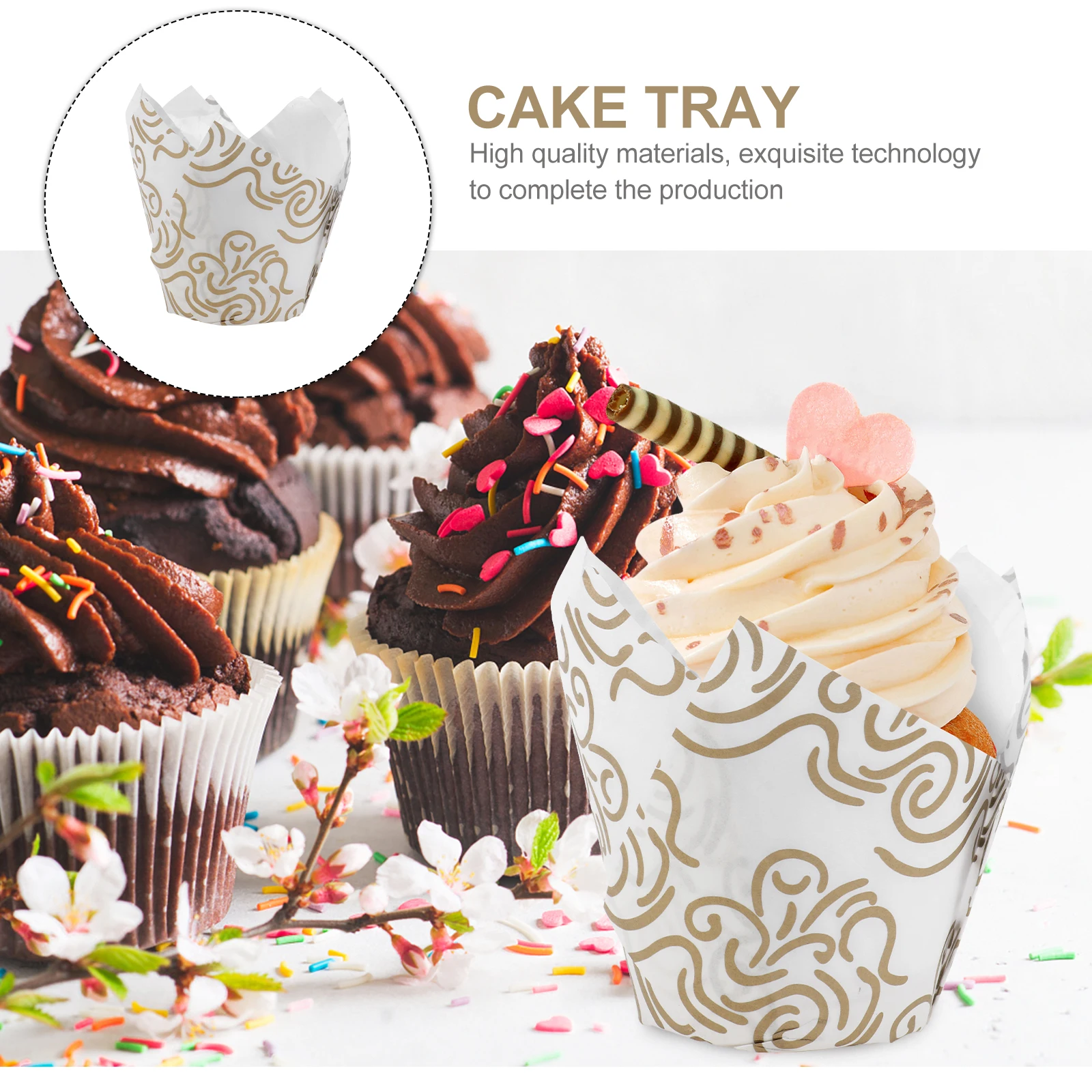 

Oil-proof Paper Cup Muffin Liner Wrapper Cake Wrappers Packing Cupcake Paer Tulips