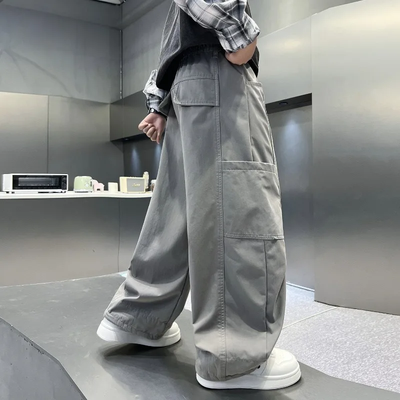 2026 Kinder Jungen Schicke Overalls UNITIM Herbst 4-14 Jahre Teenager Jungen Gerade Hose Locker Junge Elastischer Bund Hosenträger – Detail 5