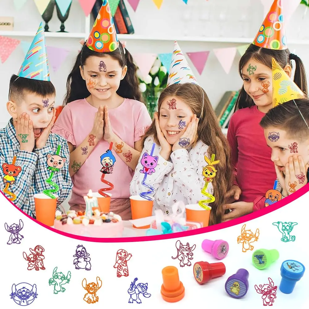 ليلو ستيتش حفلة عيد ميلاد تفضل الكرتون الشكل ختم Stamps هدايا عيد ميلاد للأطفال هالوين عيد الميلاد تذكارية الديكور #6