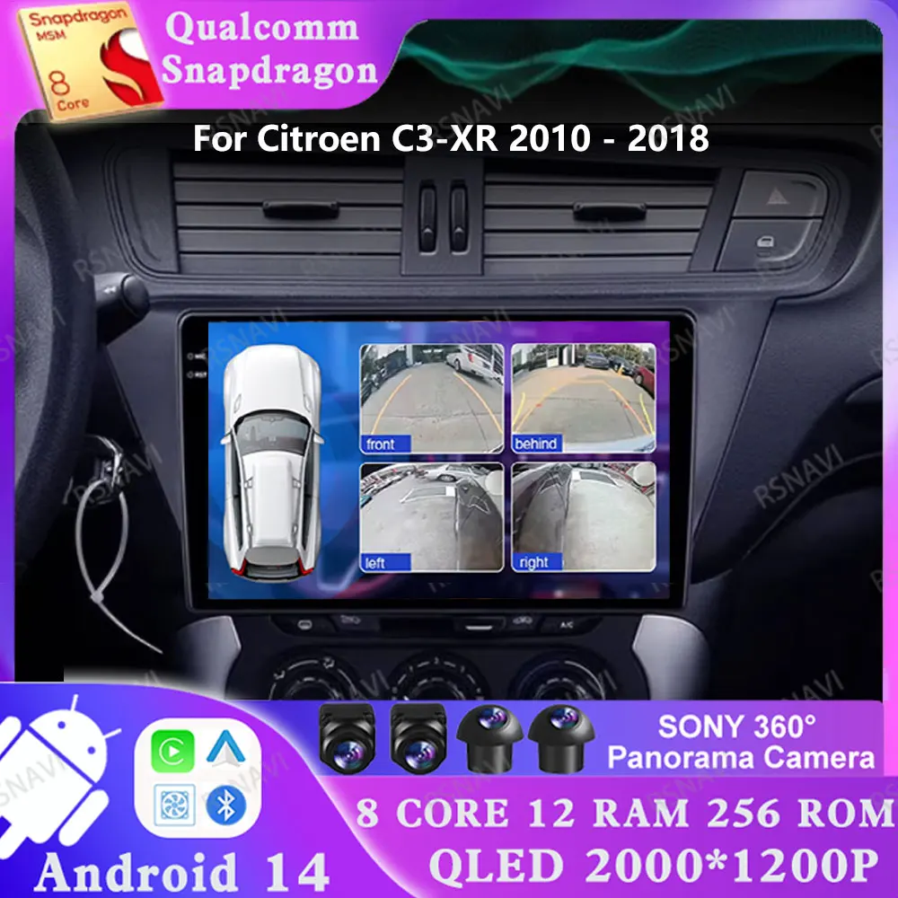 

Android 14 For Citroen C3-XR 2010 - 2018 5G WIFI Navigation AUTO Multimedia Head Unit Stereo 2 DIN Qualcomm GPS DSP 4G LTE DVD