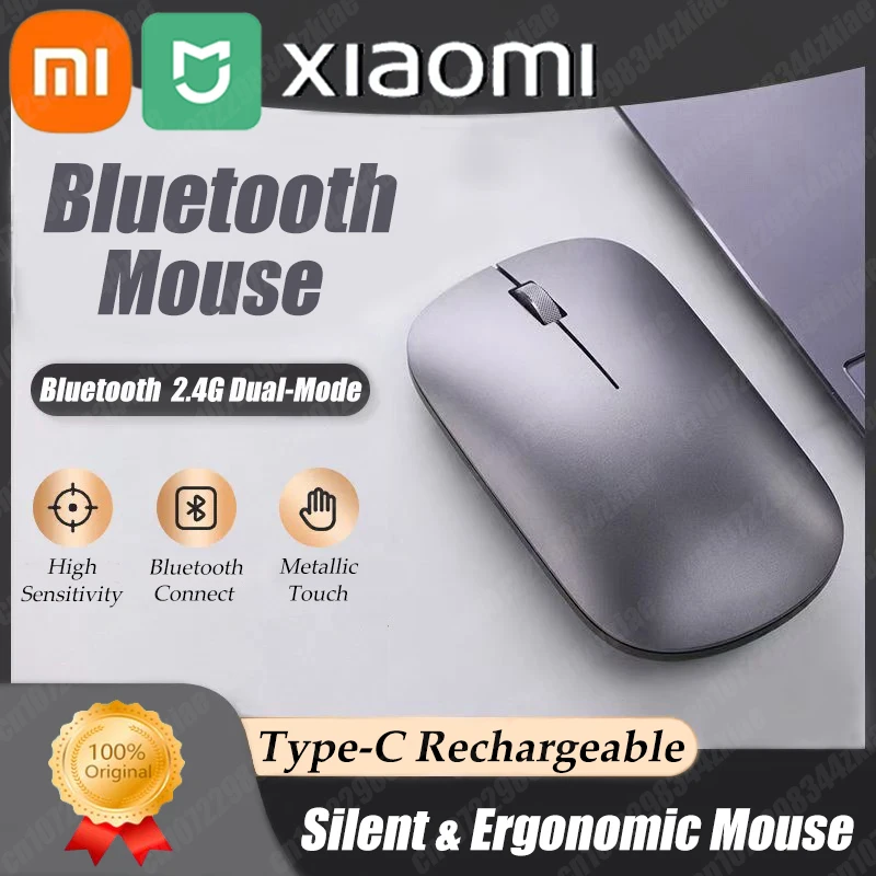 Xiaomi MIJIA Wireless Mouse 2.4g Bluetooth Dual-mode Rechargeable Mouse DPI Adjustable Ergonomic Silent Portable Office Mouse