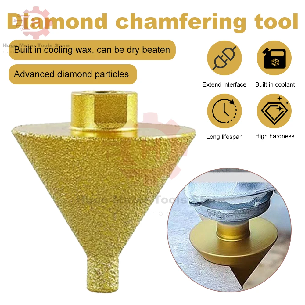 M10 M14 Diamond Chamfer Core Drill Bit Dia 38mm Enlarged Hole Beveling Grinding Tools Granite Marble Tiles Stone Cutting Carve