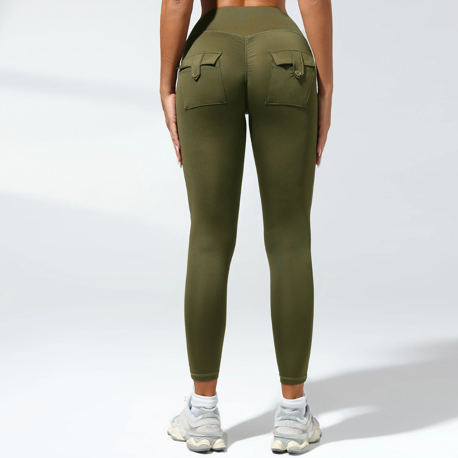 المرأة جيب البضائع اليوغا عالية الخصر طماق Scrunch الغنيمة تجريب رياضي الصالة الرياضية قيعان التجفيف السريع تشغيل اللياقة البدنية السراويل الرياضية