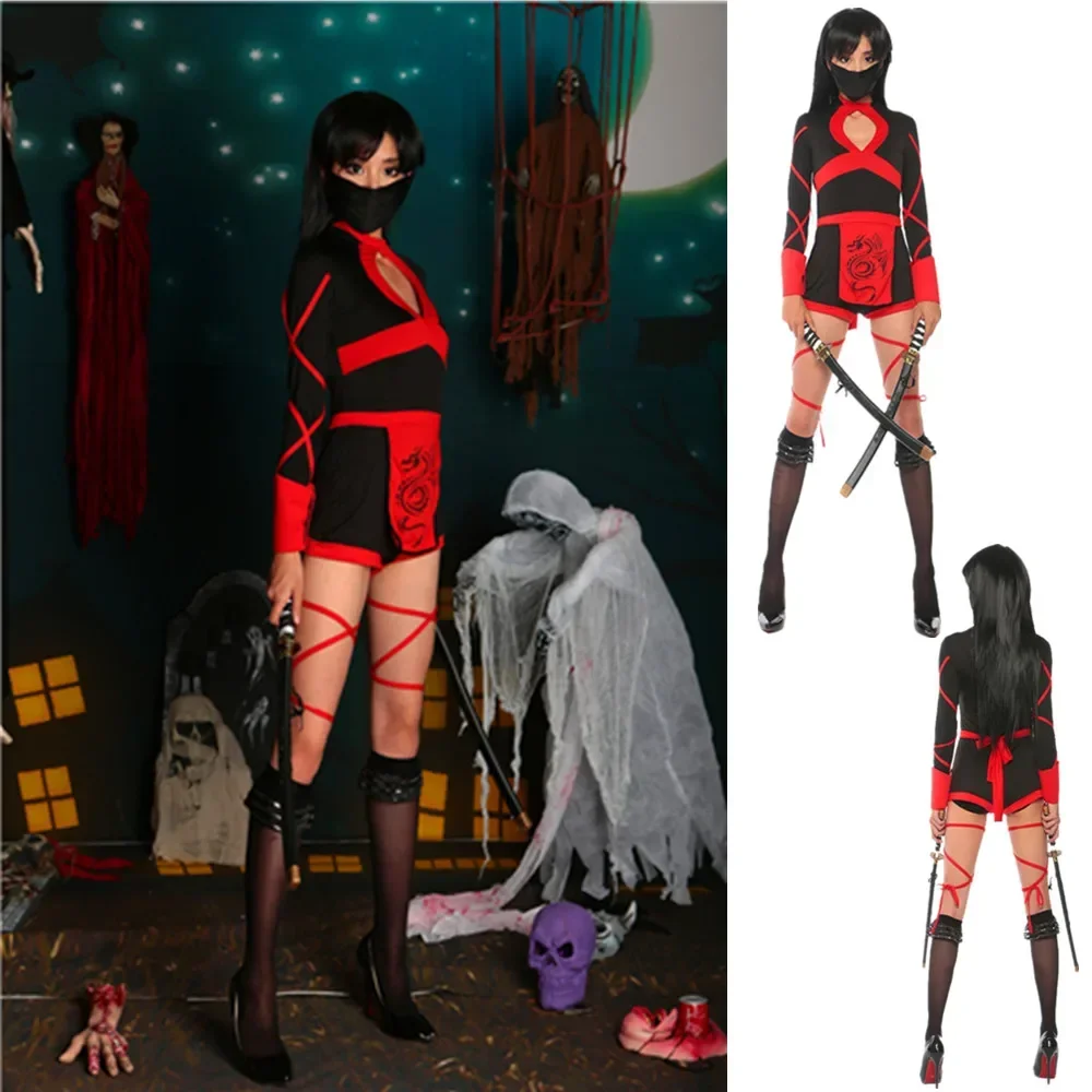 

Women Adult Sexy Ninja Costume Anime Dragon Samurai Ninja Cosplay One-piece Garment Jumpsuit Uniform Sexy Suit