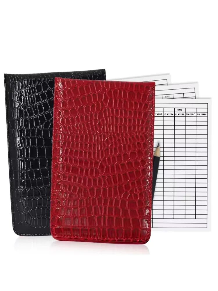Portable Golf Score Book New PU Leather Material 3 Colors Score Notebook With Pencil And Score Card Golf