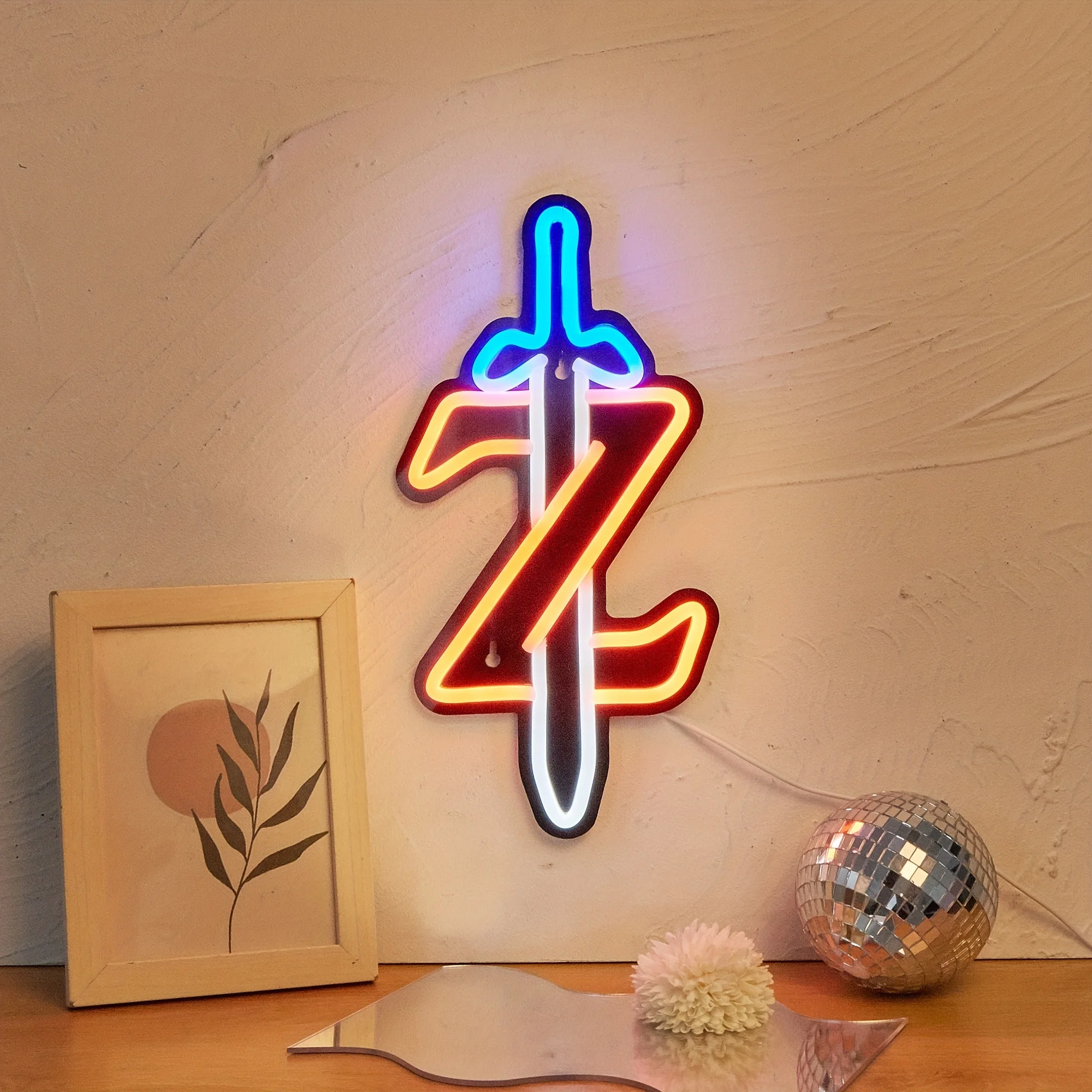 Versatile USB-Powered Sword Neon Light - Single Color LED Sign for Bedroom, Party, and Bar Decor view 2