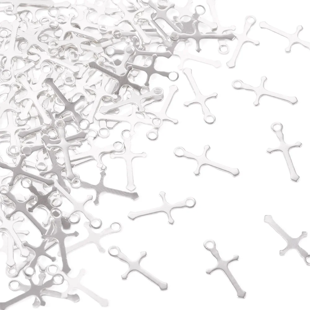 

100Pcs Brass Pendants Cross Charms DIY Jewelry Necklaces Making Supplies Findings Earrings Accessories Wholesale 12.5x7x0.5mm