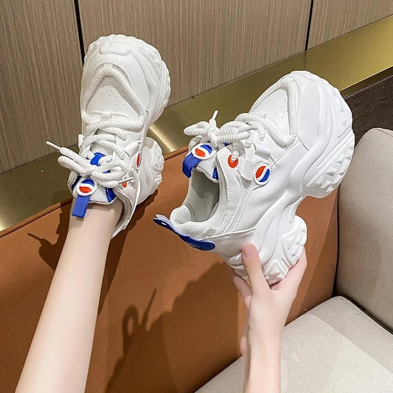 

Осенние кроссовки на высокой платформе 10 см, женская нескользящая вулканизированная обувь, массивная повседневная обувь, женские прогулочные кроссовки, спортивная обувь для папы