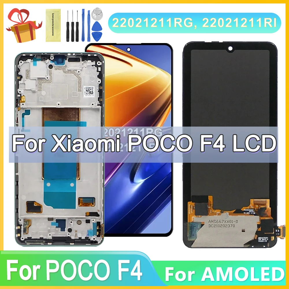 

6.67''For Xiaomi Poco F4 LCD 2021211RG 22021211RI Display Touch Screen Digitizer Assembly For PocoF4 5G LCD