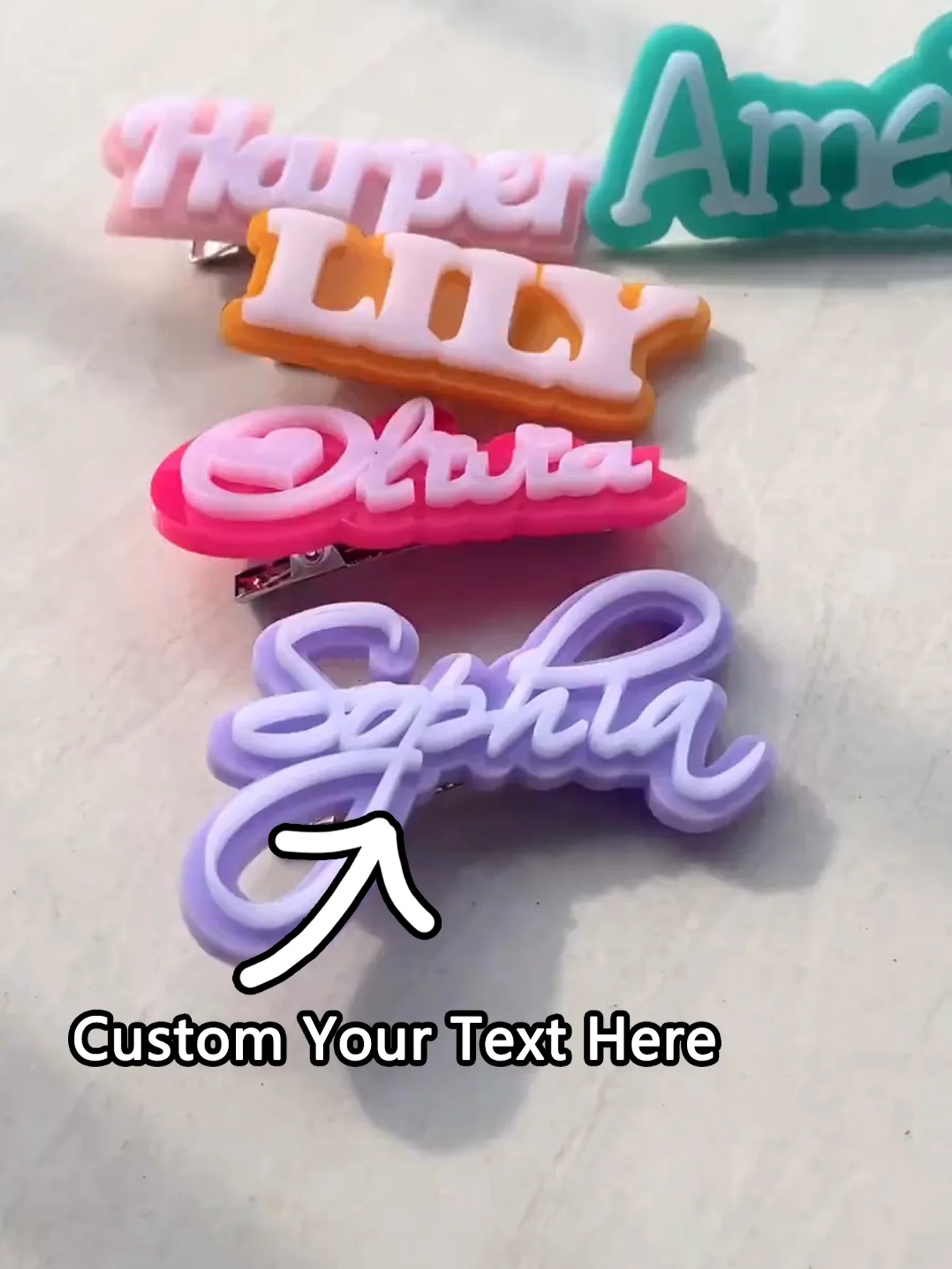 مشبك شعر مخصص باسم - مشبك الاسم - مشبك التمساح - مشبك شعر للفتيات - هدية عيد ميلاد - هدية عيد الميلاد - مشبك شعر الأميرة