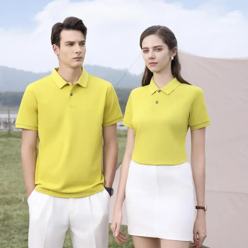 

Business Velvet Short Sleeve Shirt Advertising Uniform Collar T-Shirt Printed Logo Commuting Casual Summer Polyester