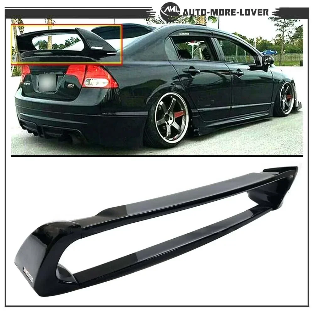 

Glossy Black Plastic Trunk Spoiler Wing Fit For Honda Civic 4Dr 2006-2011 Sedan