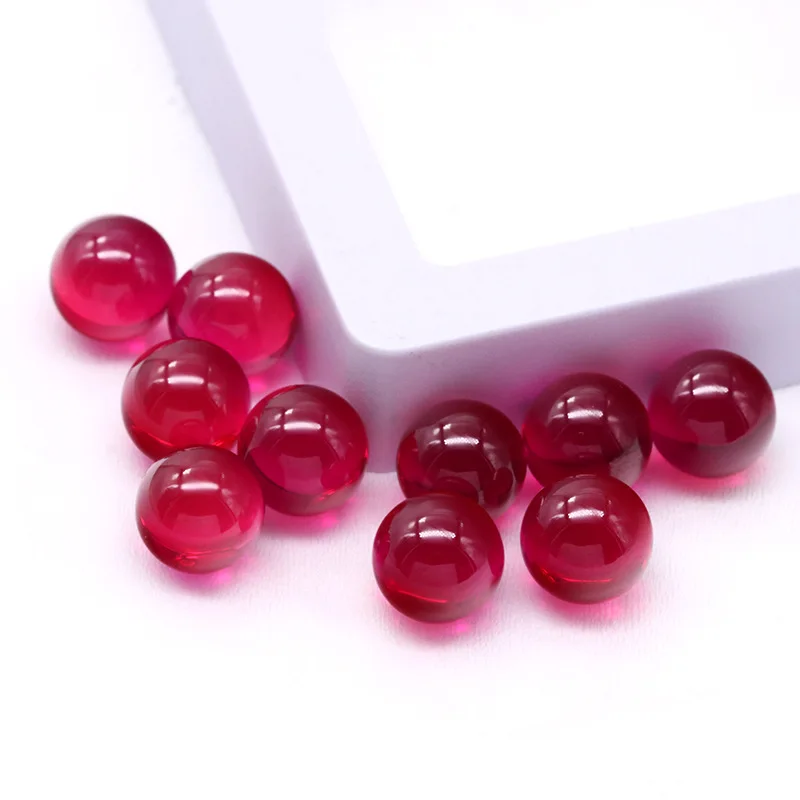 

6 pcx 5 mm and 16 pcx 8 mm whole ruby balls