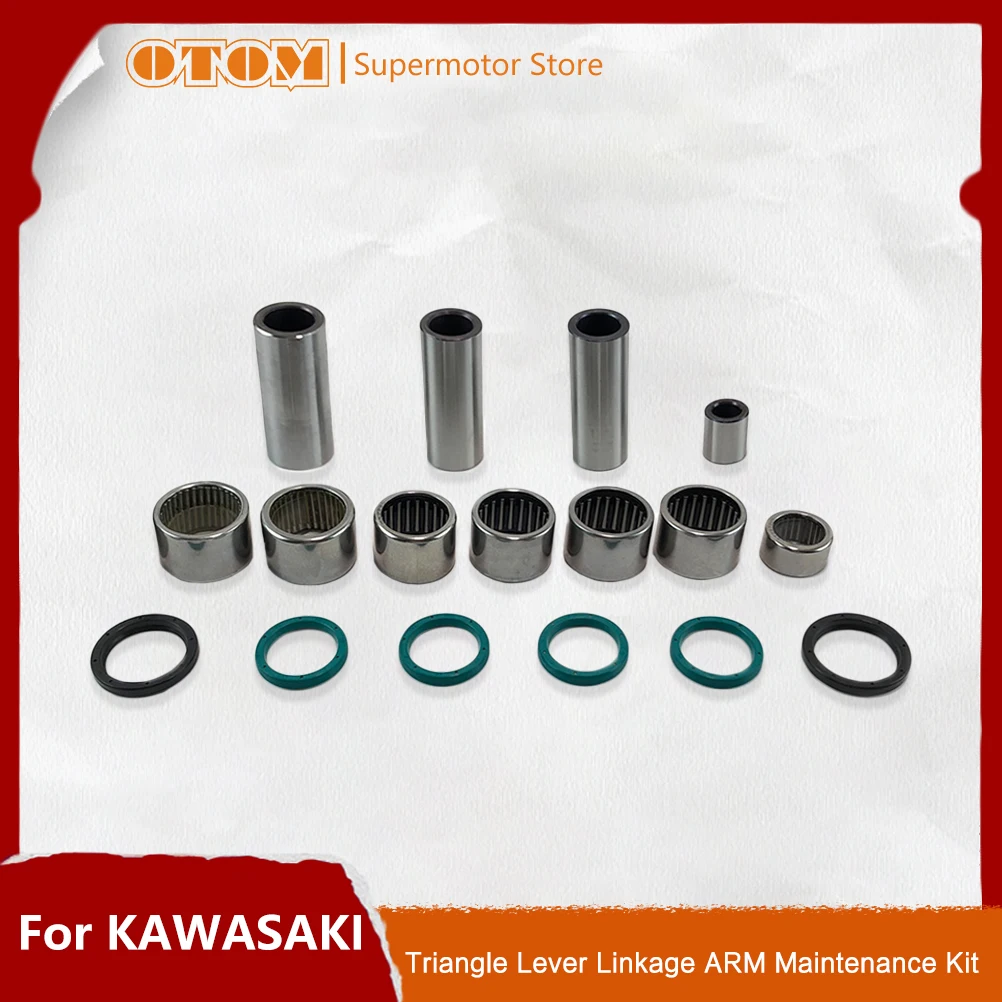 OTOM Motorcycle Triangle Lever Linkage ARM Needle Bearing Swingarm Bushing Oil Seal Rocker Connecting Rod For KAWASAKI KLX300