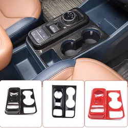 For Ford Maverick 2022 ABS Matte Black/Carbon Fiber Car Center Control Shift Panel Cover Trim Sticker Car Interior Accessories