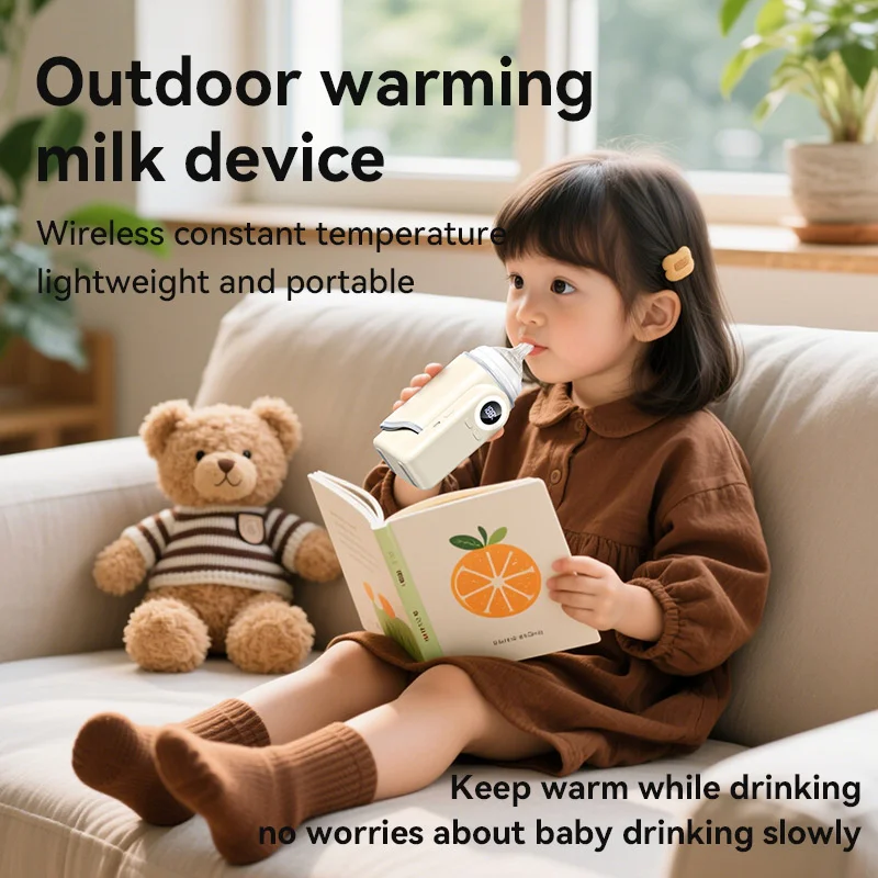 Bottle Warmer 4 in 1 Fast Heating Baby Milk Warmer with Accurate Temperature Display USB Charging Portable Wireless Milk Warming